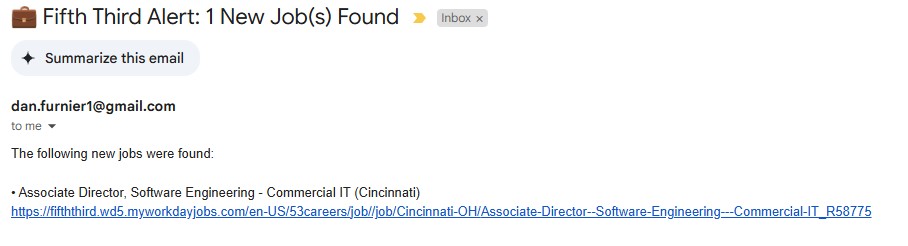 53rd Job Tracker email